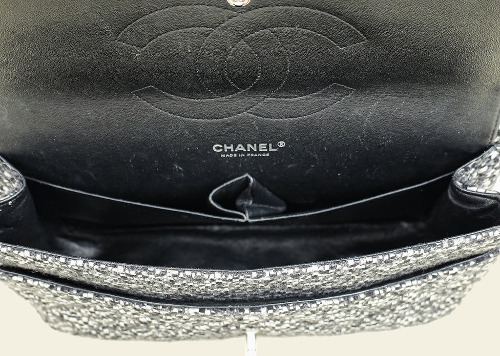 Chanel Bicolor Tweed Double Flap Jumbo Bag
