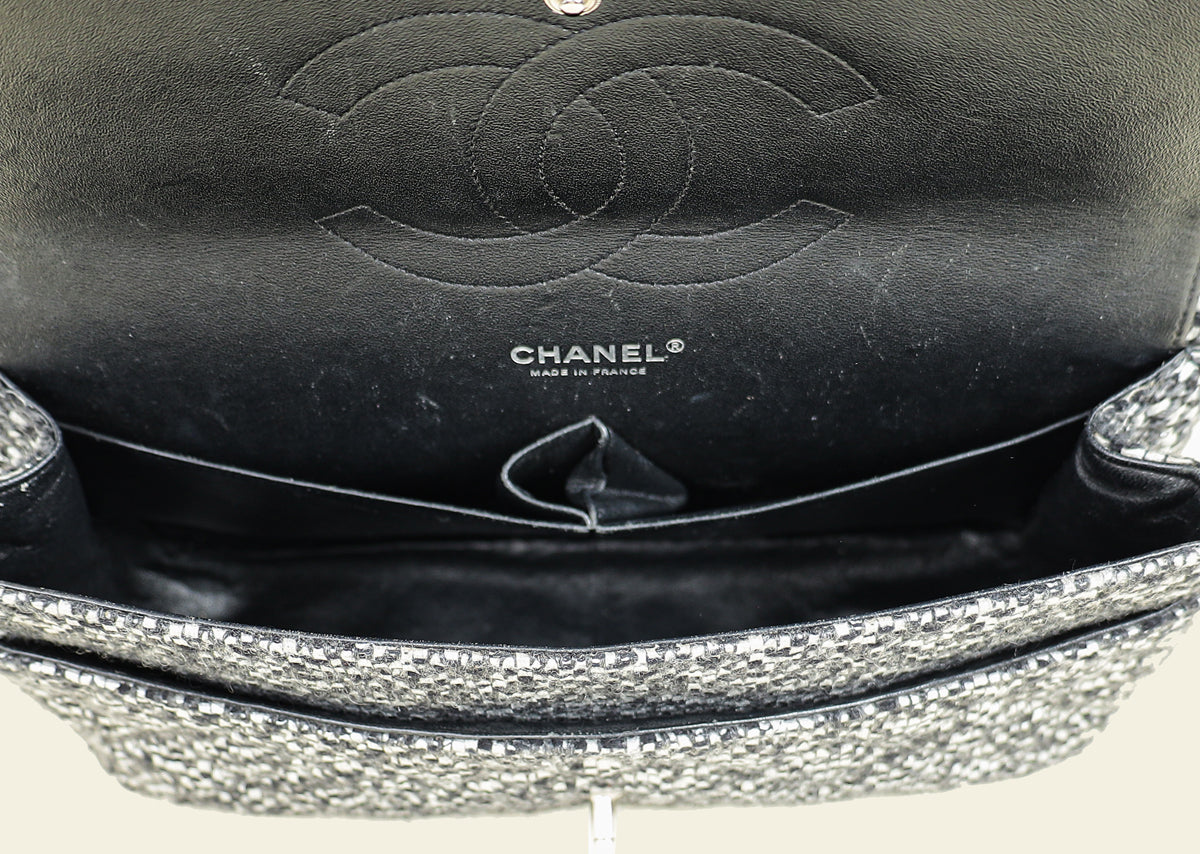 Chanel Bicolor Tweed Double Flap Jumbo Bag