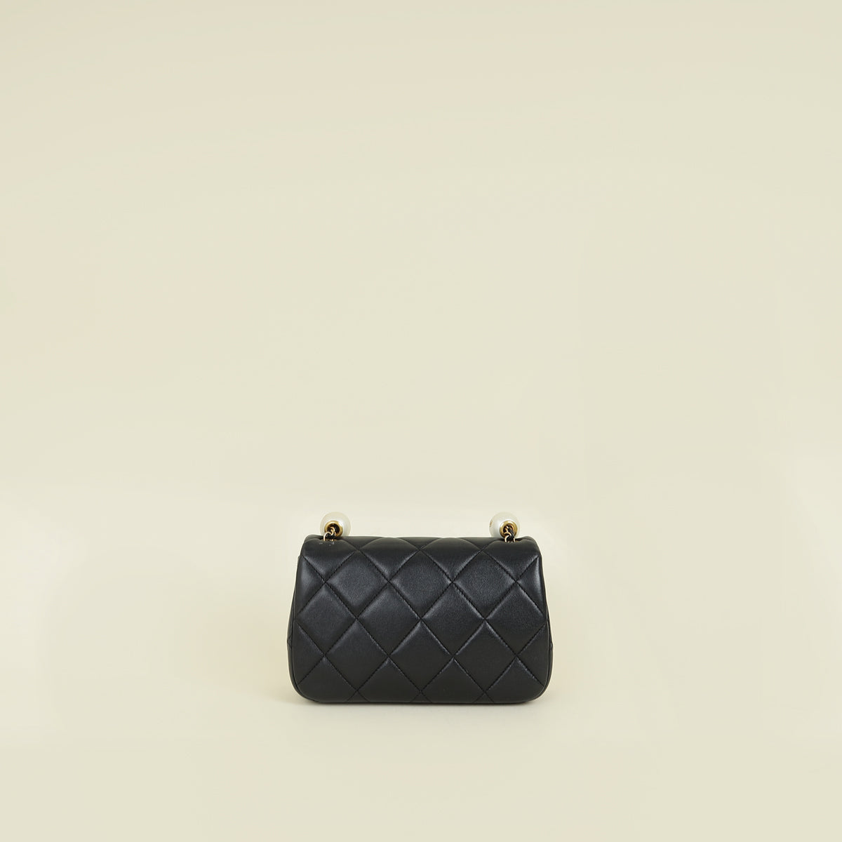 Chanel Black Double Pearly Flap Bag