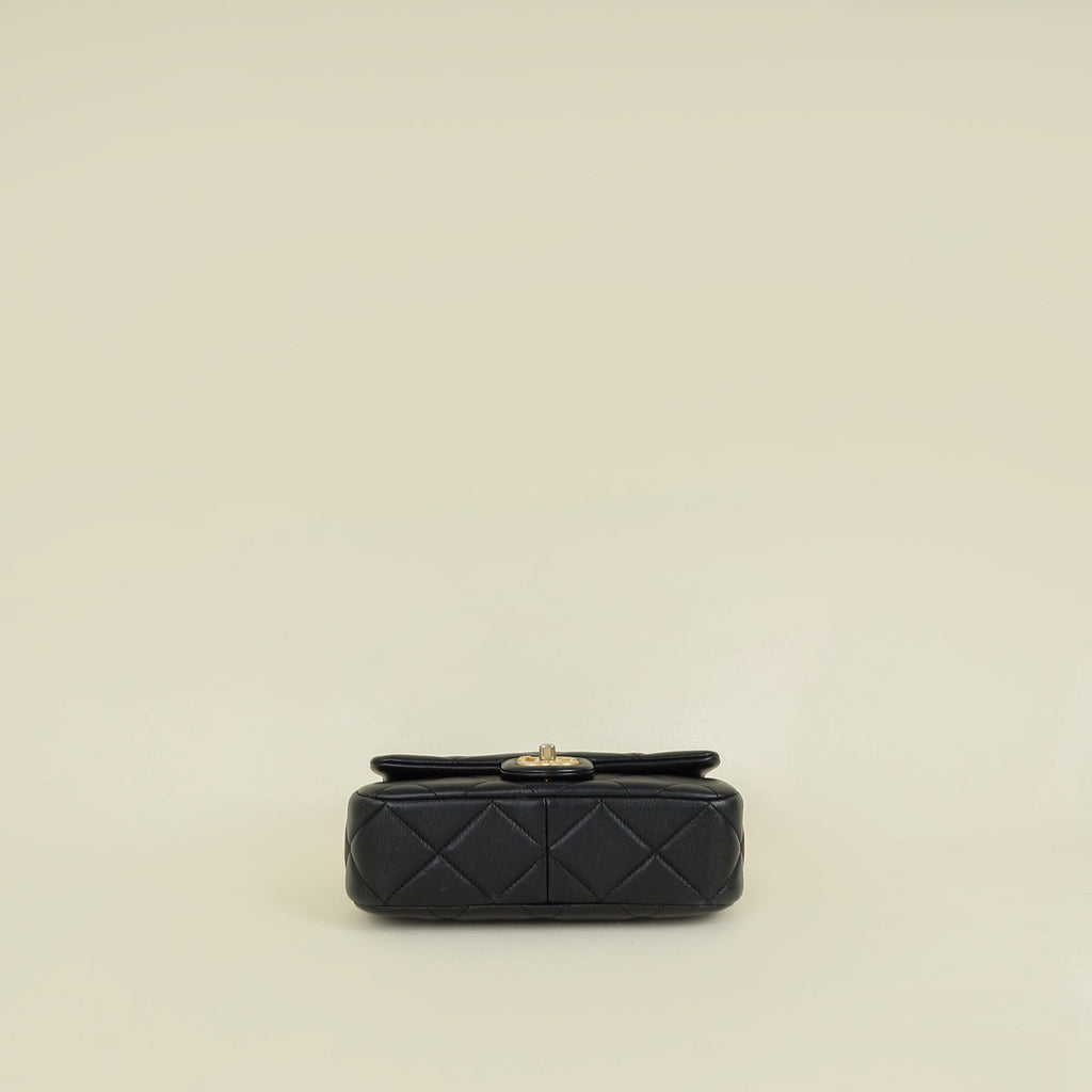 Chanel Black Double Pearly Flap Bag
