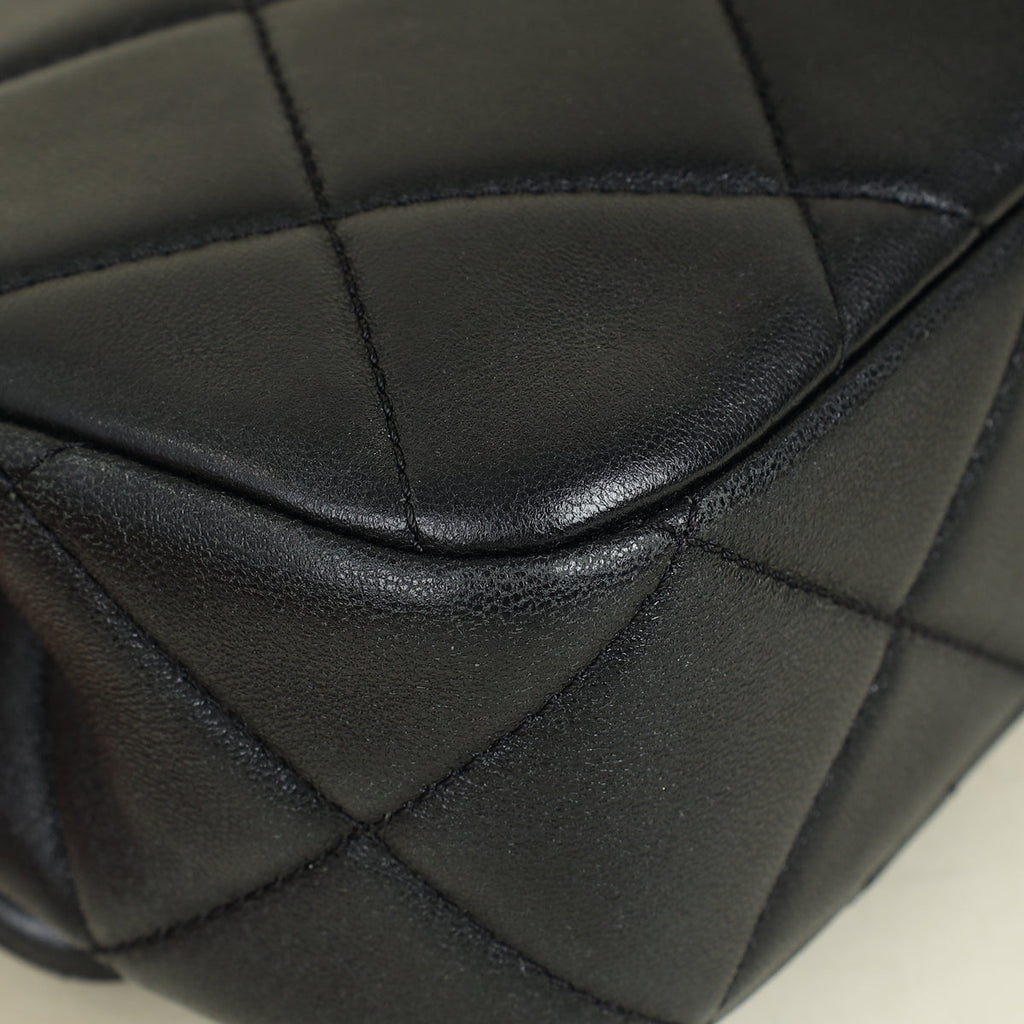 Chanel Black Double Pearly Flap Bag