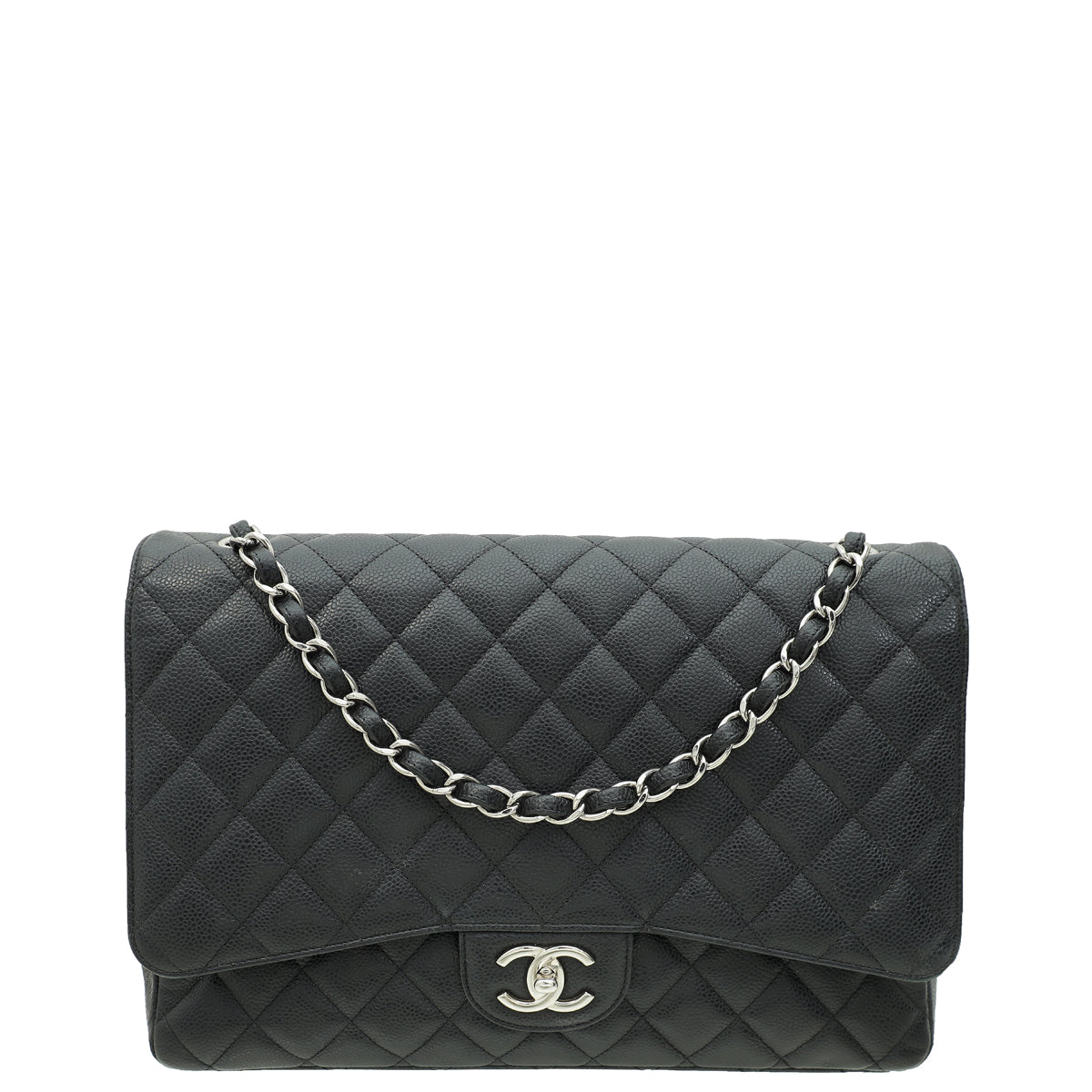Chanel Black CC Classic Double Flap Maxi Bag