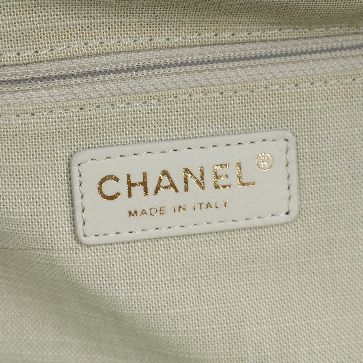 Chanel Green CC Deauville Mix Fabric Medium Tote Bag