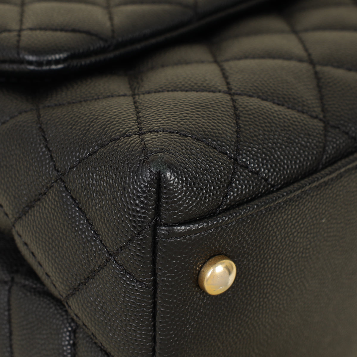 Chanel Black CC Coco Handle Caviar Bag with Lizard Handle