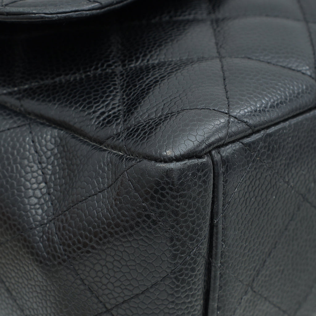 Chanel Black CC Classic Double Flap Maxi Bag