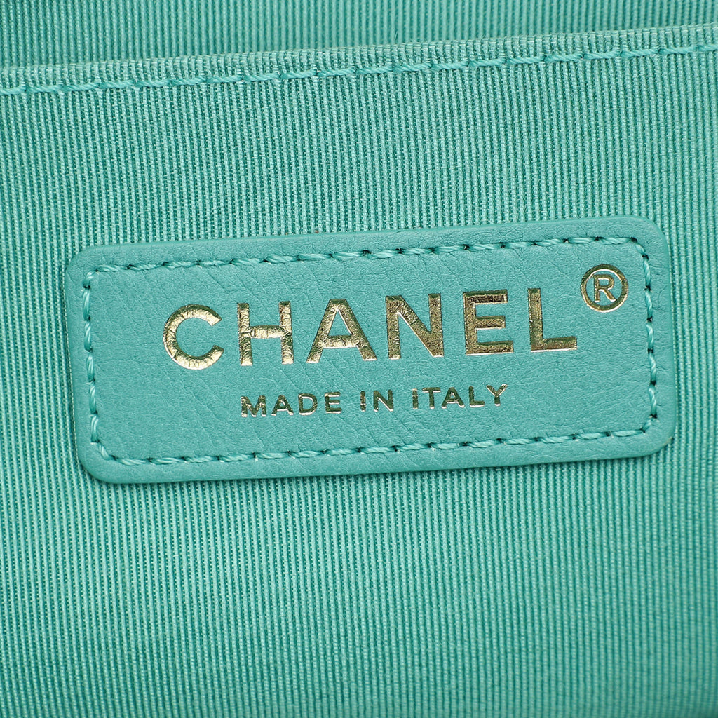 Chanel Tiffany Green Chevron Le Boy Small Bag