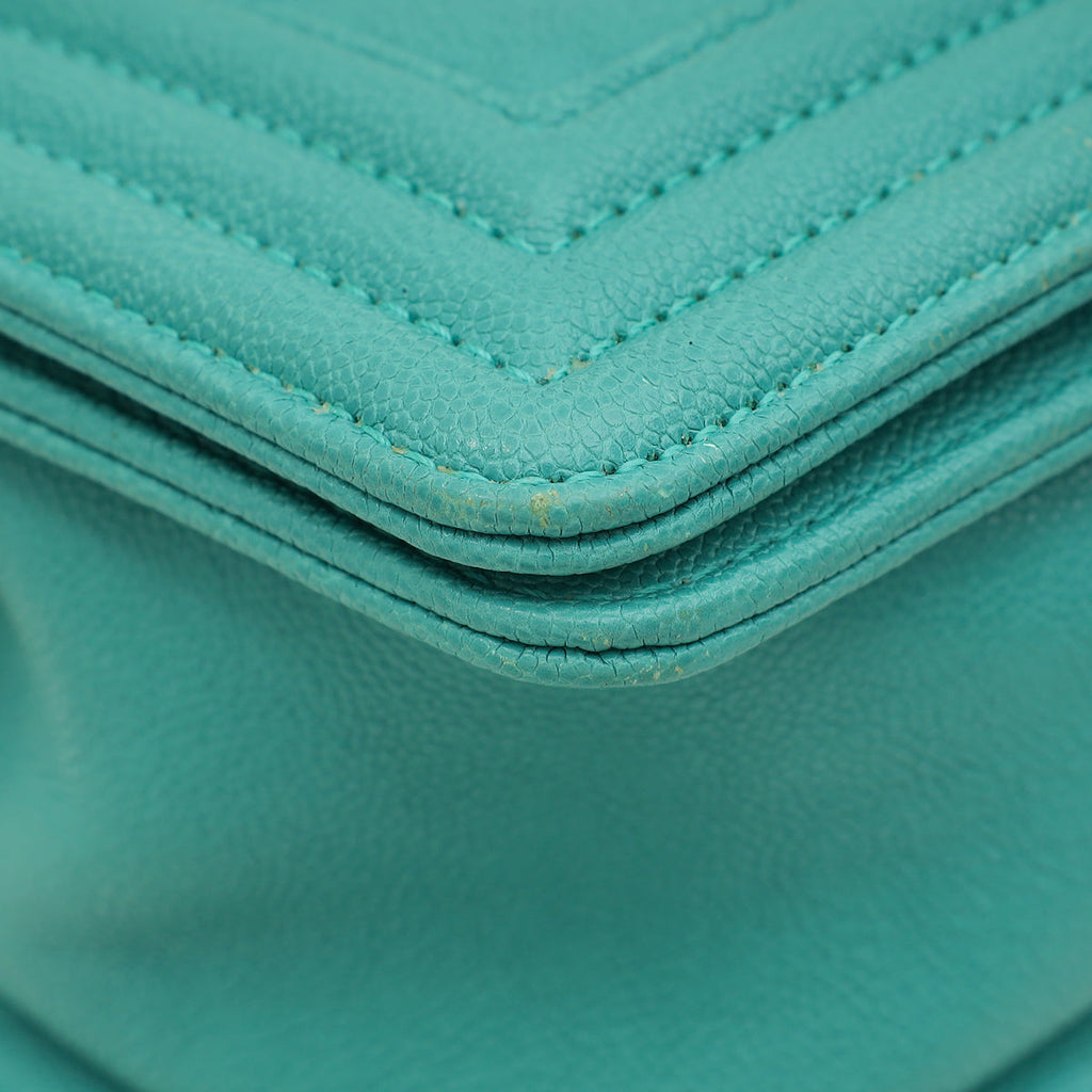 Chanel Tiffany Green Chevron Le Boy Small Bag