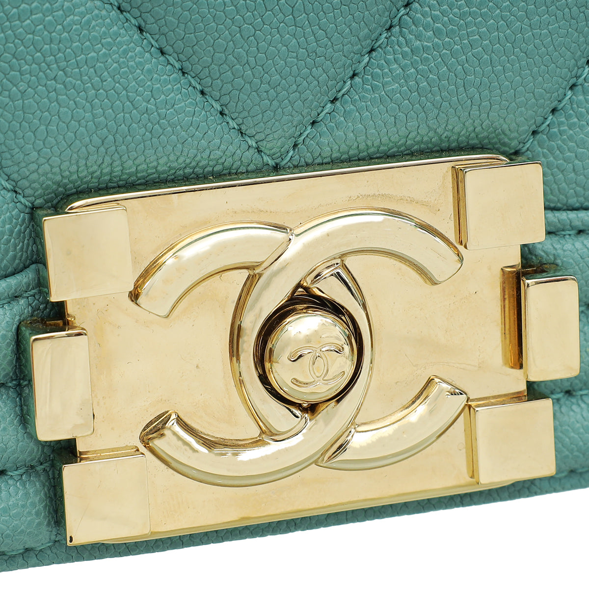 Chanel Tiffany Green Chevron Le Boy Small Bag