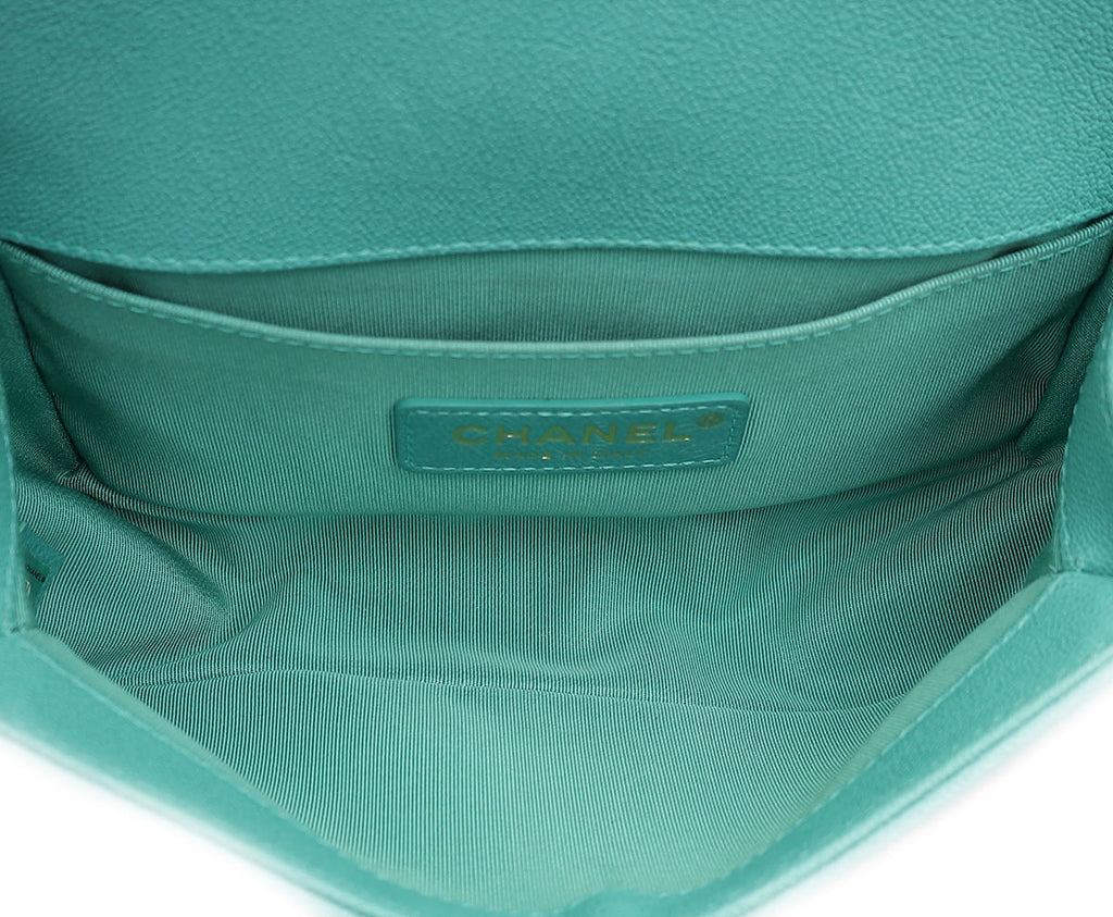 Chanel Tiffany Green Chevron Le Boy Small Bag
