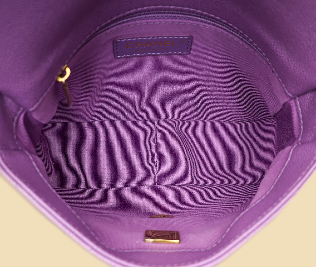 Chanel Purple CC Shiny Small Chain Melody Flap Bag