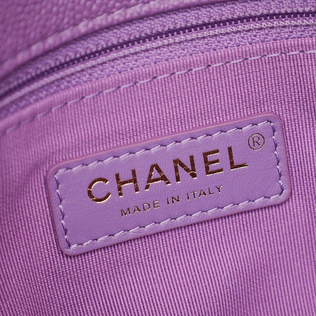 Chanel Purple CC Shiny Small Chain Melody Flap Bag