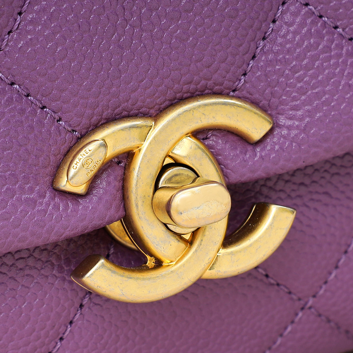 Chanel Purple CC Shiny Small Chain Melody Flap Bag