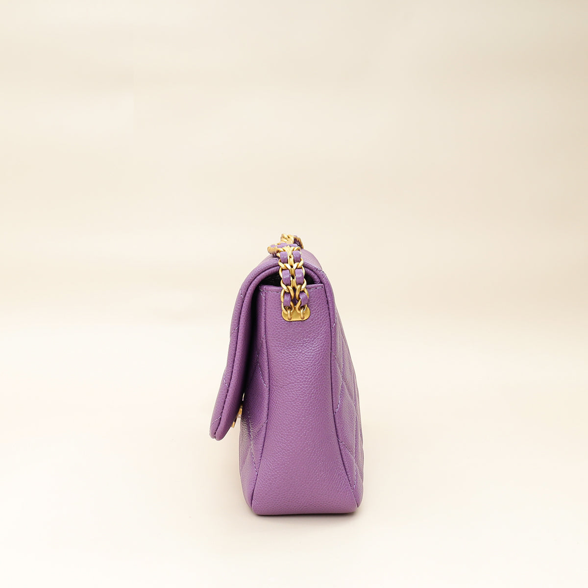 Chanel Purple CC Shiny Small Chain Melody Flap Bag