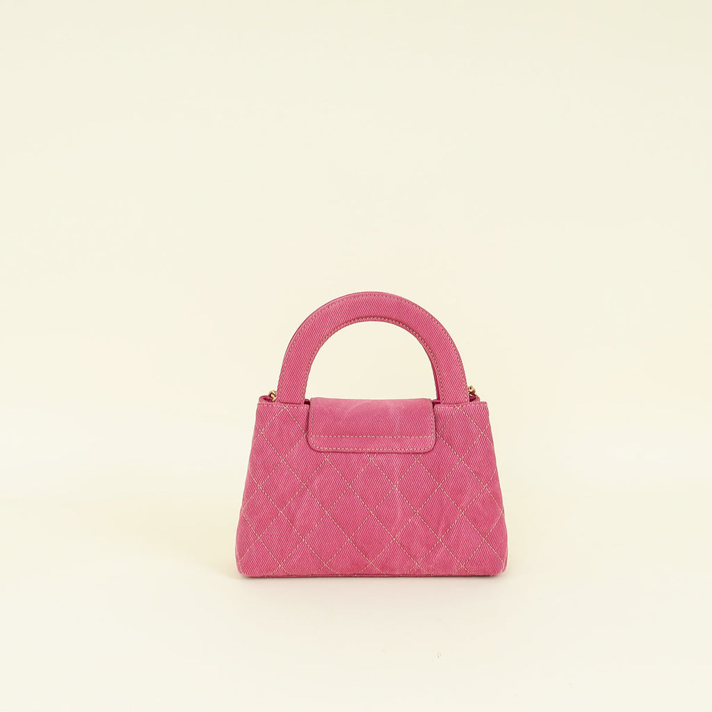 Chanel Pink CC Denim Mini Kelly Bag