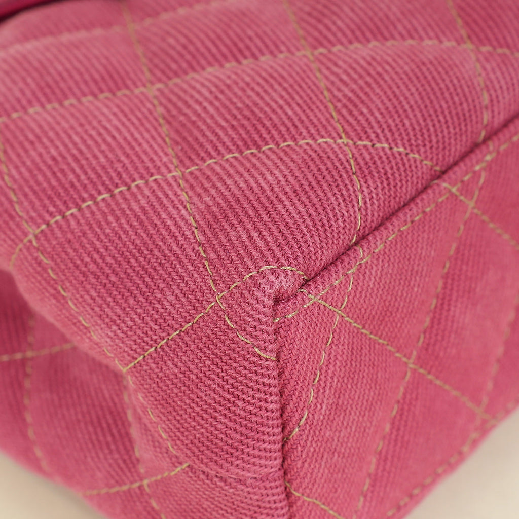 Chanel Pink CC Denim Mini Kelly Bag