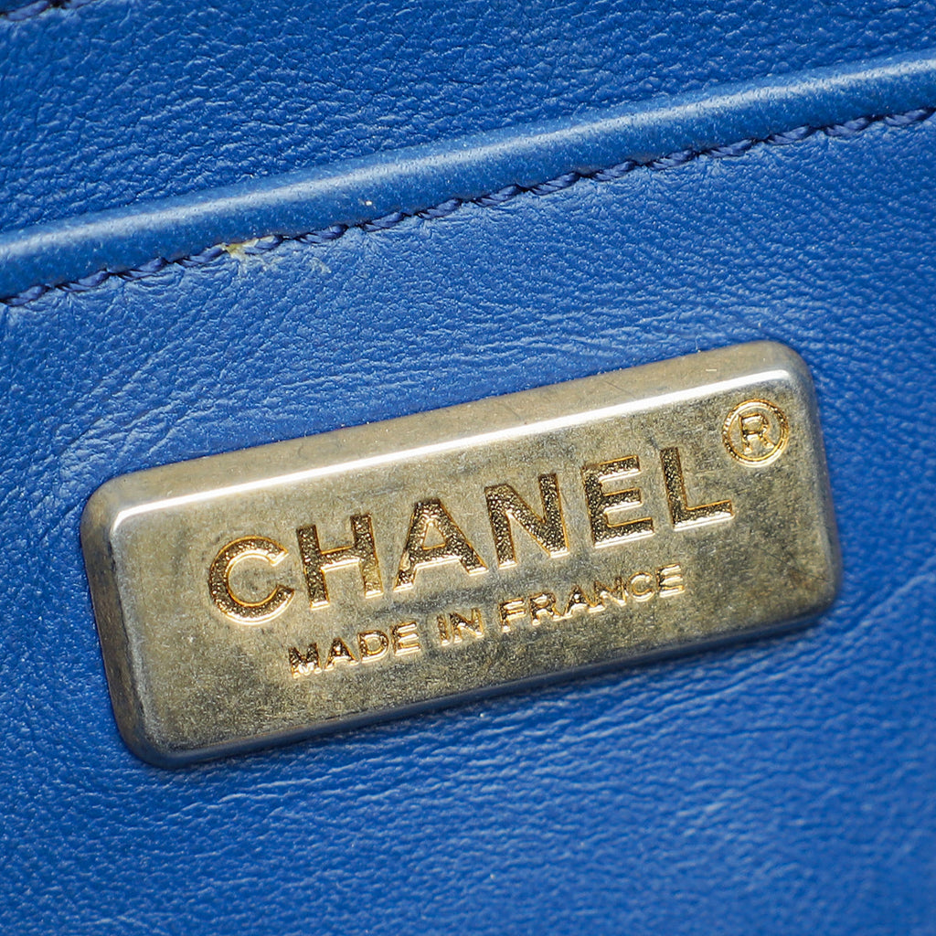 Chanel Blue Python Classic Mini Rectangular Flap Bag
