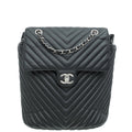 Chanel Black Chevron Quilt Urban Spirit Backpack Large Bag