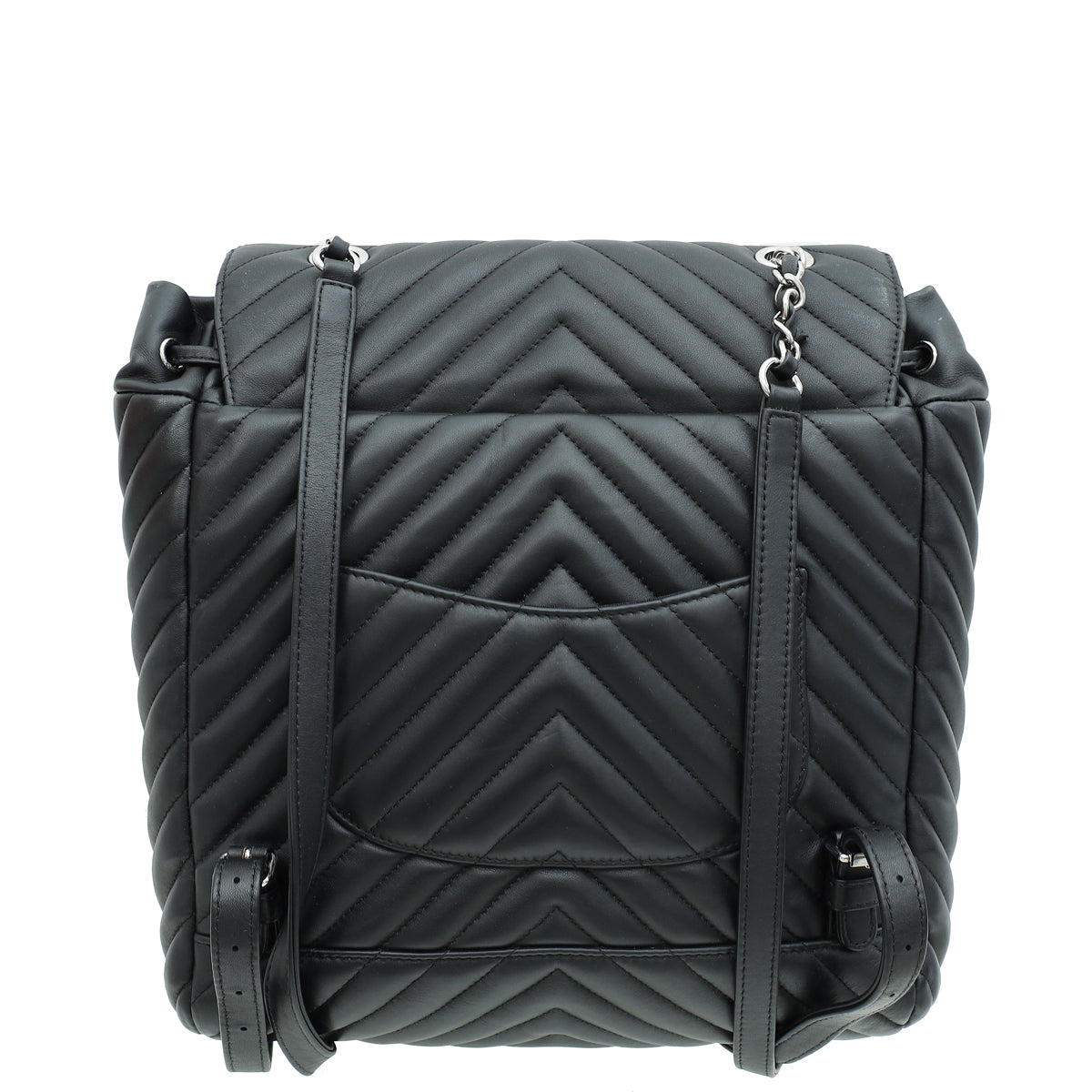 Chanel Black Chevron Quilt Urban Spirit Backpack Large Bag