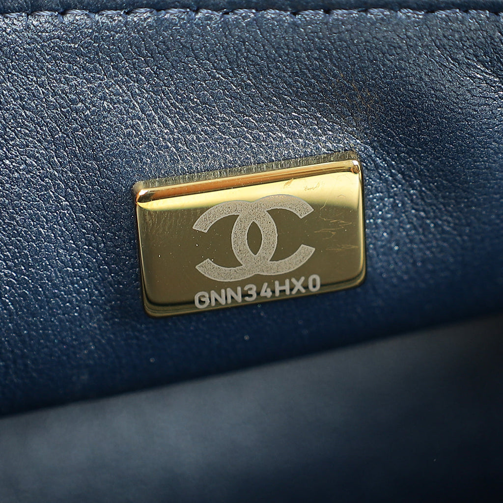 Chanel Blue CC Denim Classic Mini Flap Bag
