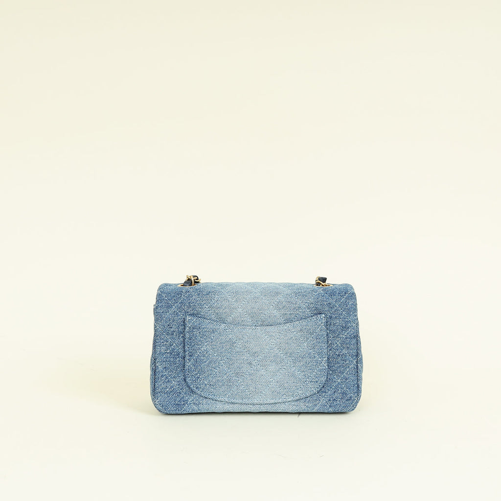 Chanel Blue CC Denim Classic Mini Flap Bag