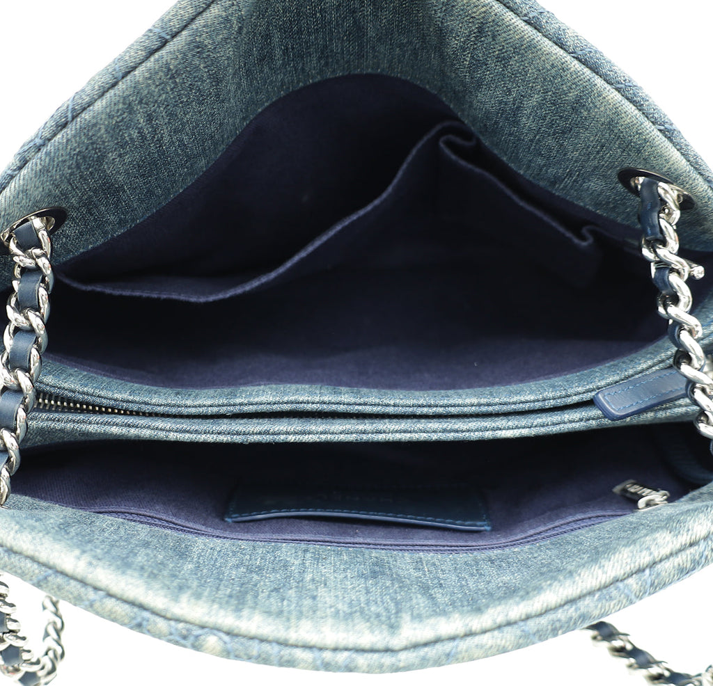 Chanel Blue CC Denim Camellia Just Mademoiselle Bag