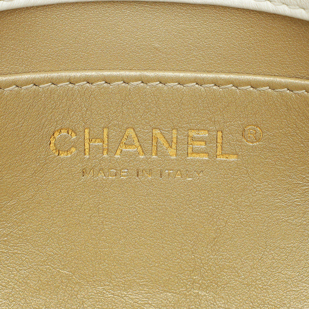 Chanel White CC Double Pearl Mini Flap Bag