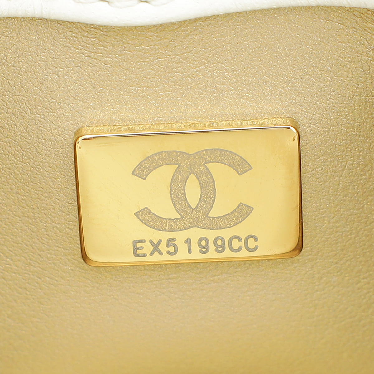 Chanel White CC Double Pearl Mini Flap Bag