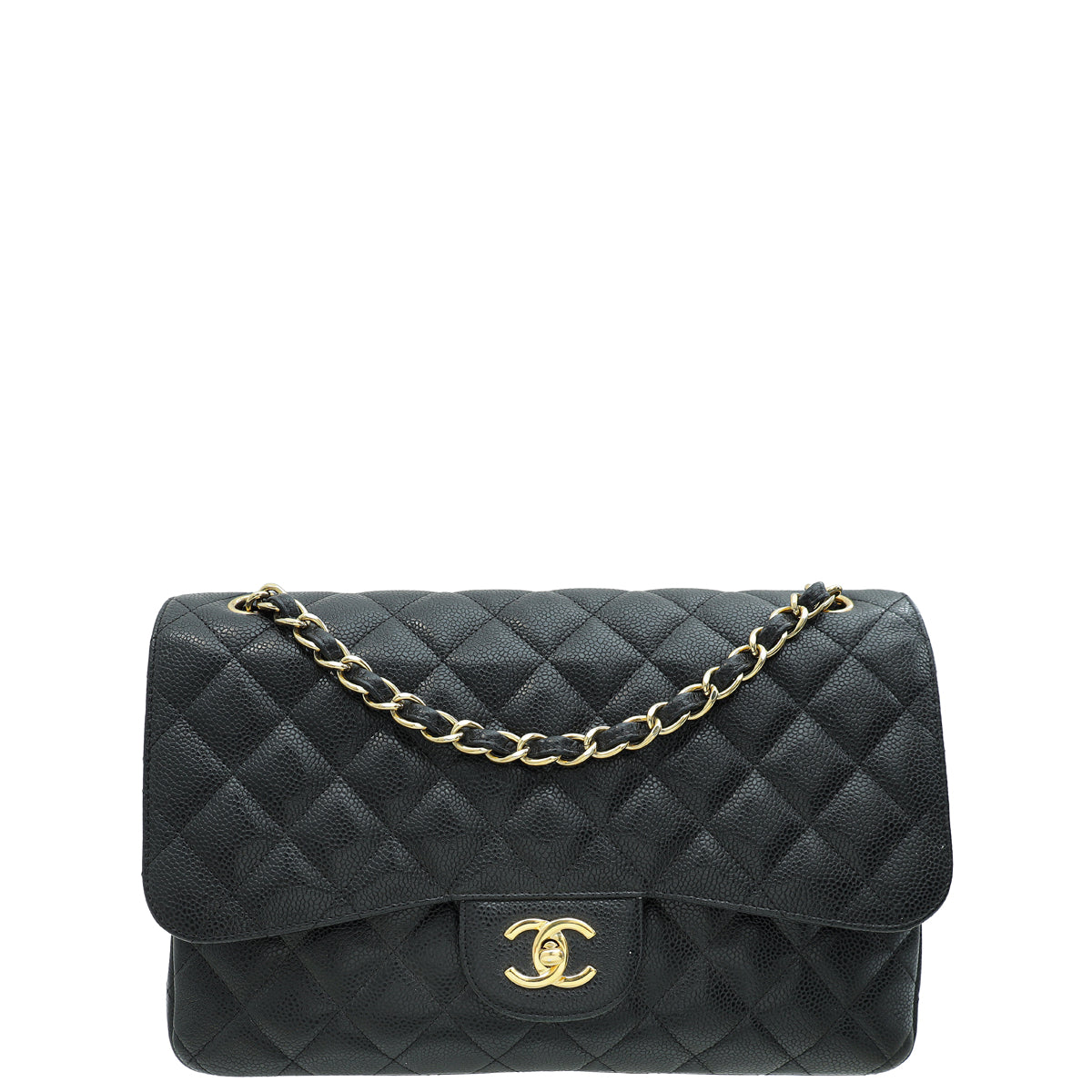 Chanel Black Classic Double Flap Jumbo Bag