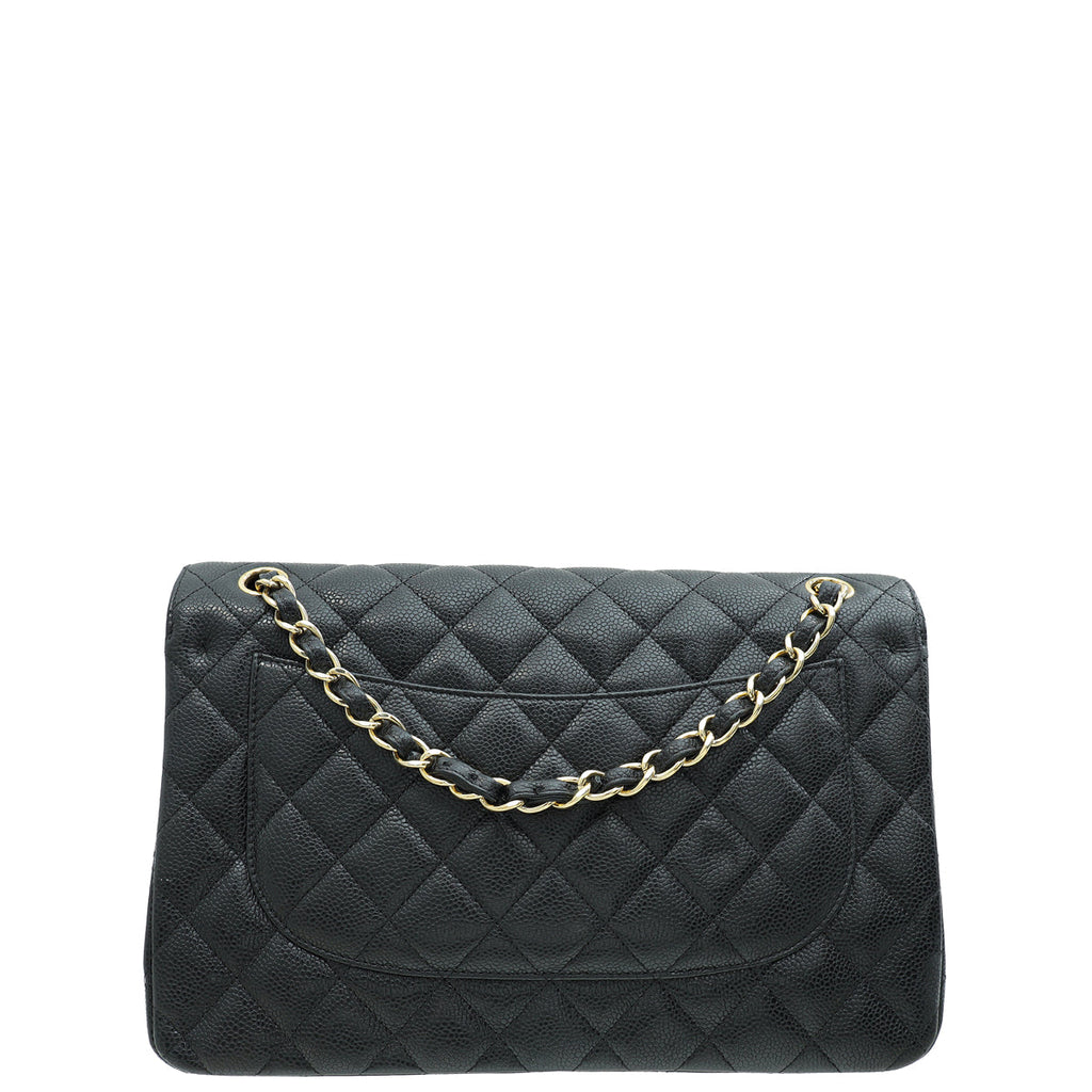 Chanel Black Classic Double Flap Jumbo Bag