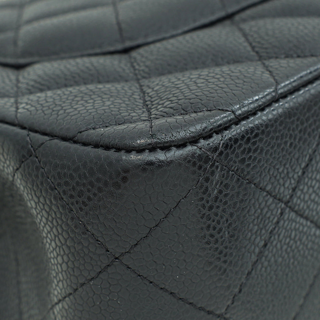 Chanel Black Classic Double Flap Jumbo Bag