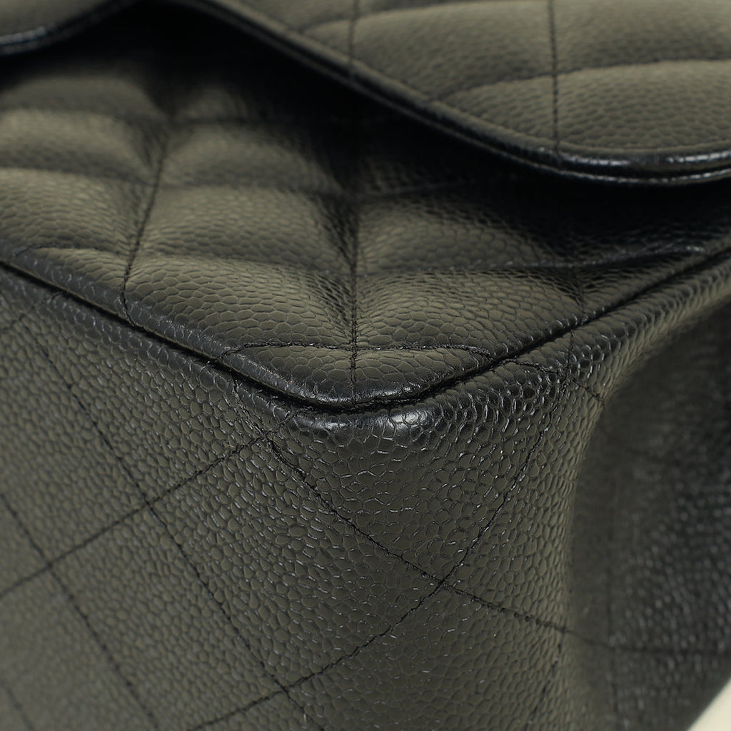 Chanel Black Classic Double Flap Jumbo Bag