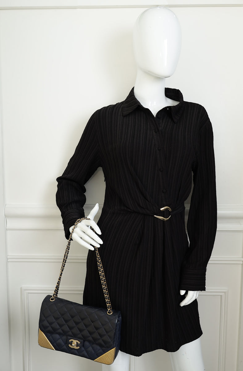 Chanel Navy Rock The Corner Flap Bag