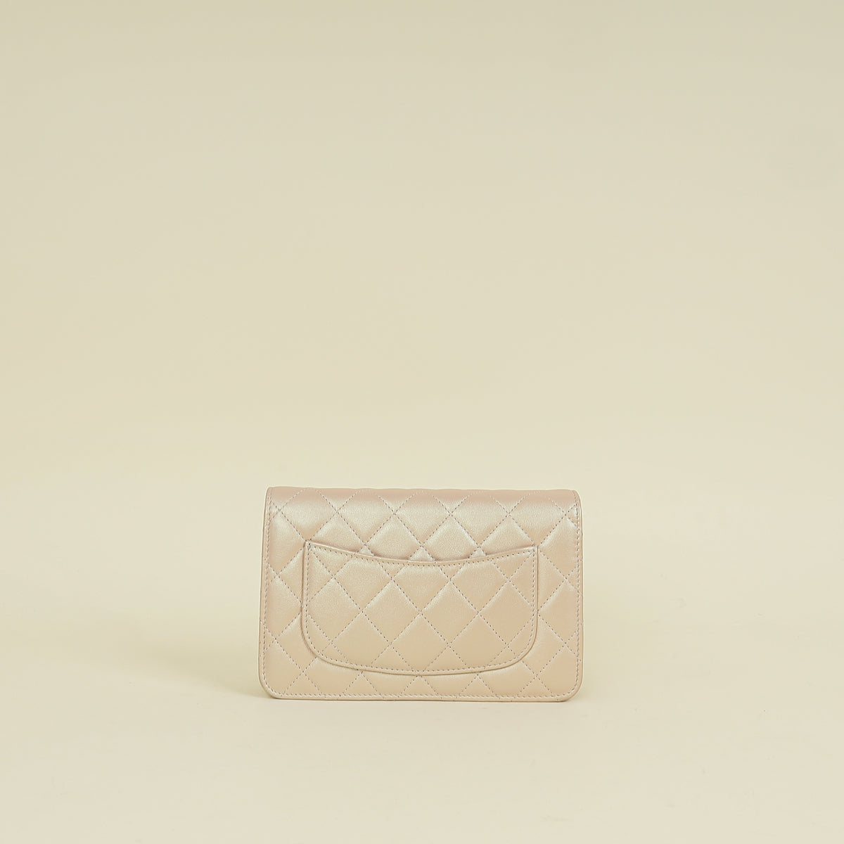 Chanel Metallic Pearly Pink CC Classic Wallet on Chain