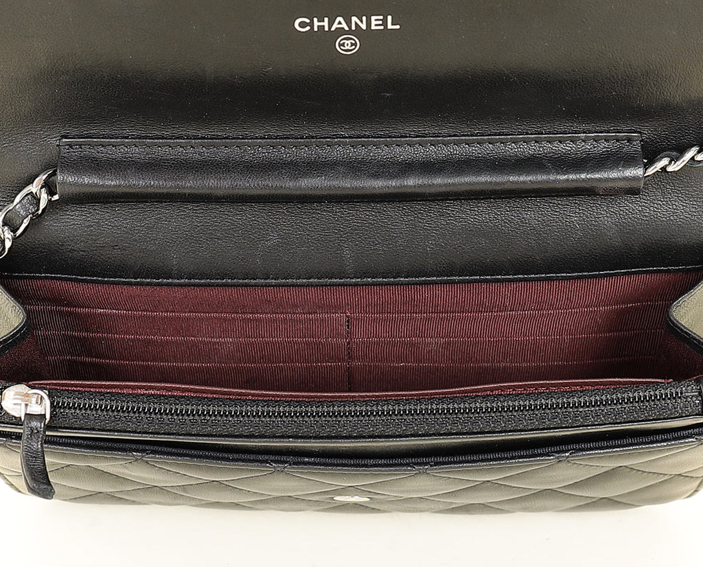 Chanel Black CC Classic Wallet On Chain