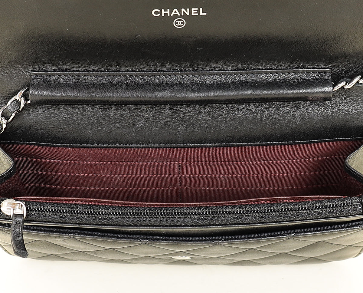 Chanel Black CC Classic Wallet On Chain