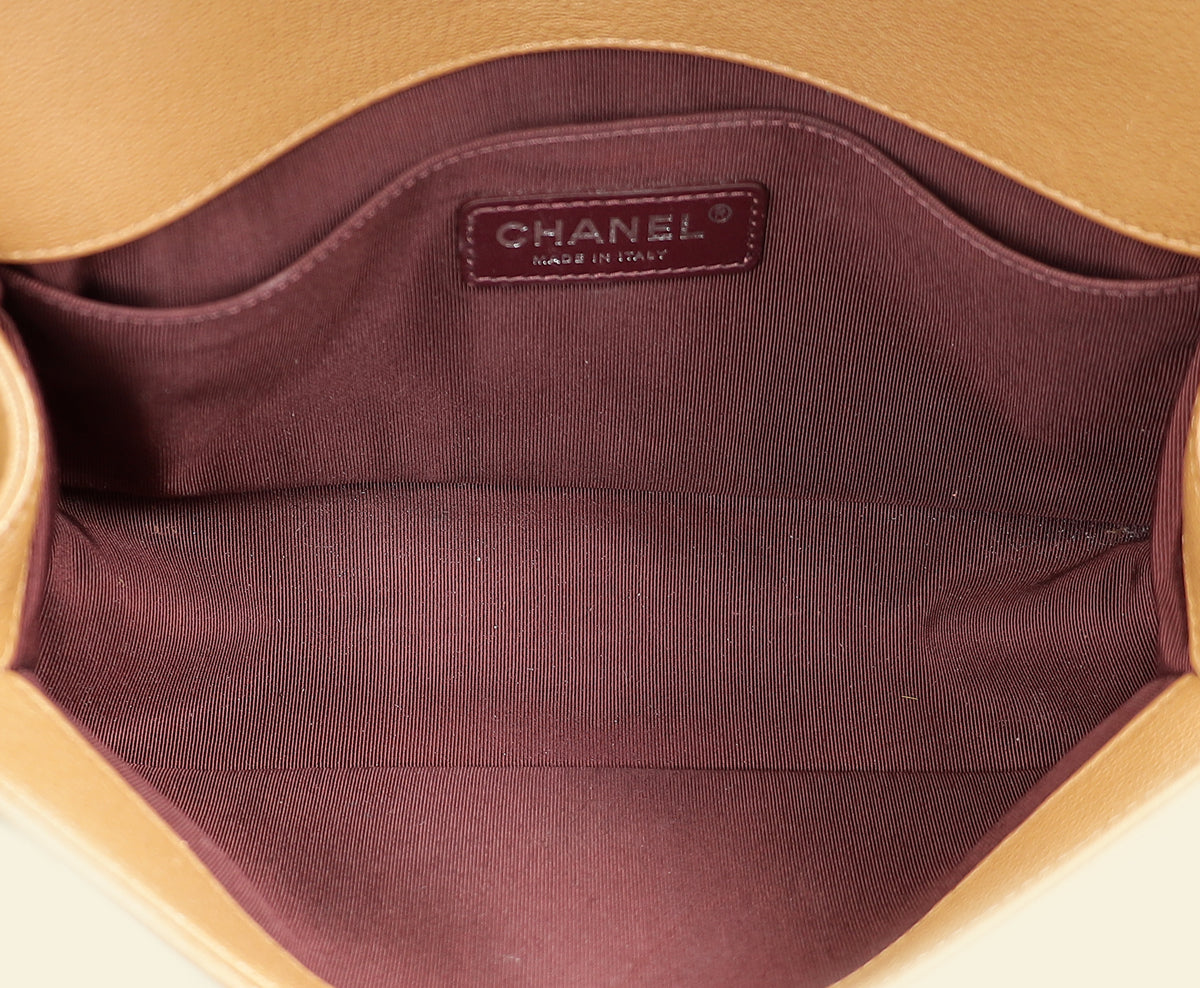 Chanel Caramel Duo Boy Flap Medium Shoulder Bag