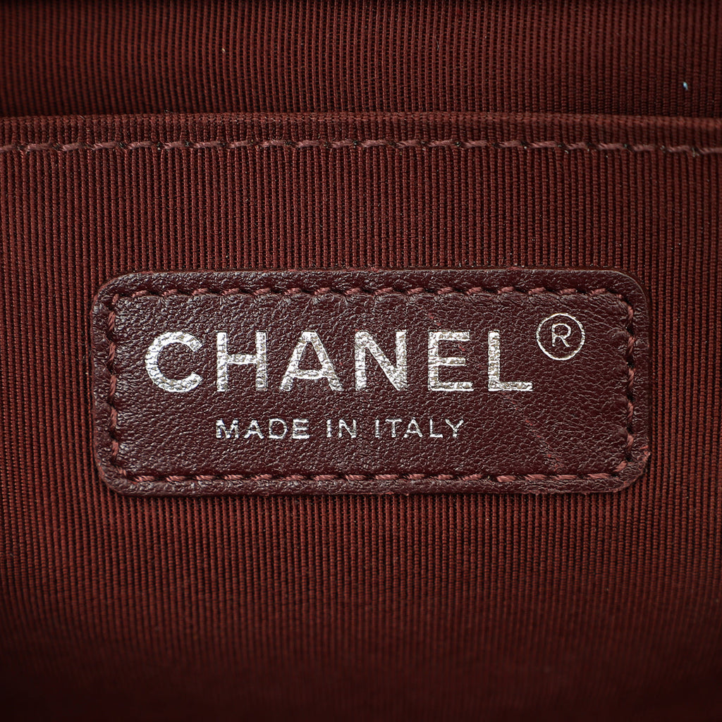 Chanel Navy Blue Velvet Stitched Boy Medium Flap Bag