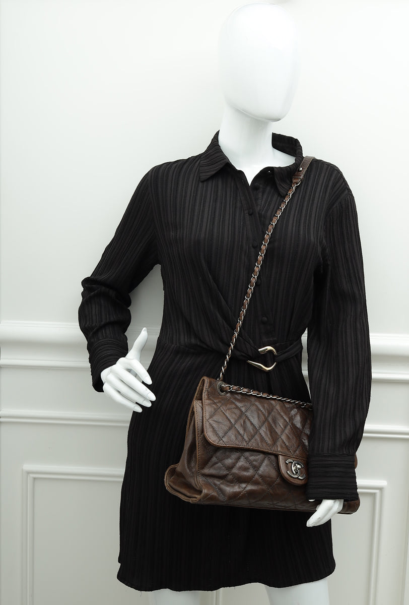 Chanel Brown CC Crave Jumbo Flap Bag