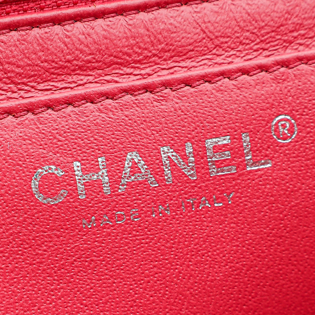 Chanel Fuchsia CC Chevron Single Flap Maxi Bag