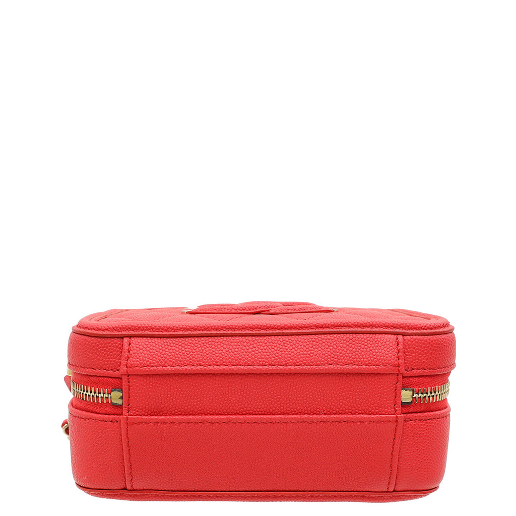 Chanel Red Filigree Small Vanity Case
