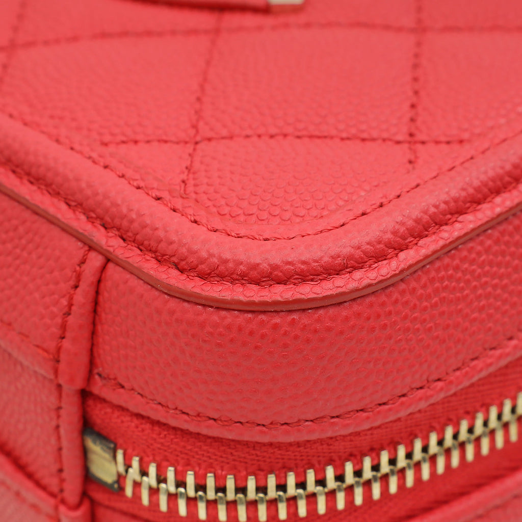 Chanel Red Filigree Small Vanity Case