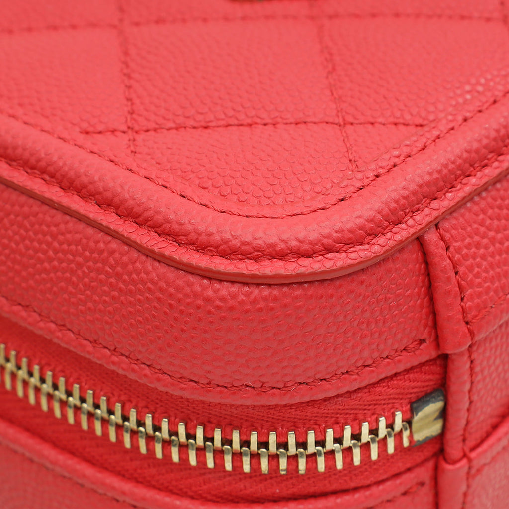 Chanel Red Filigree Small Vanity Case