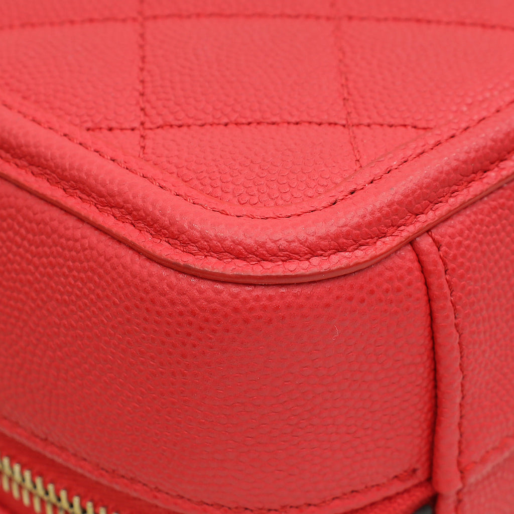 Chanel Red Filigree Small Vanity Case