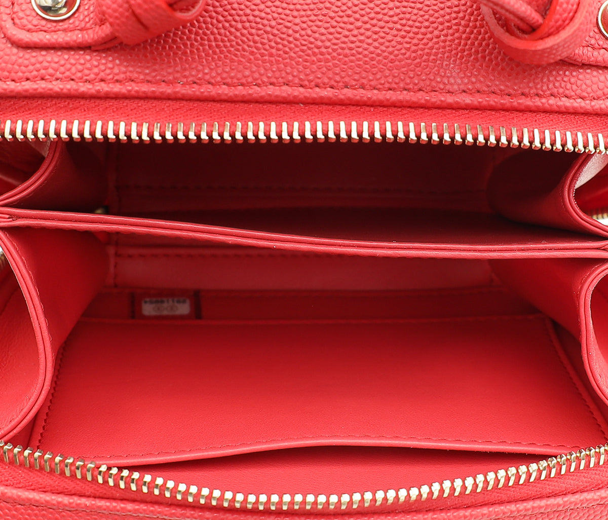 Chanel Red Filigree Small Vanity Case