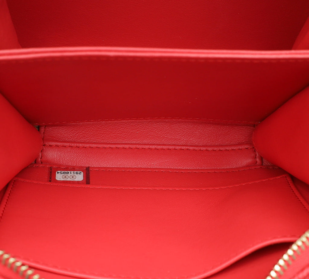Chanel Red Filigree Small Vanity Case
