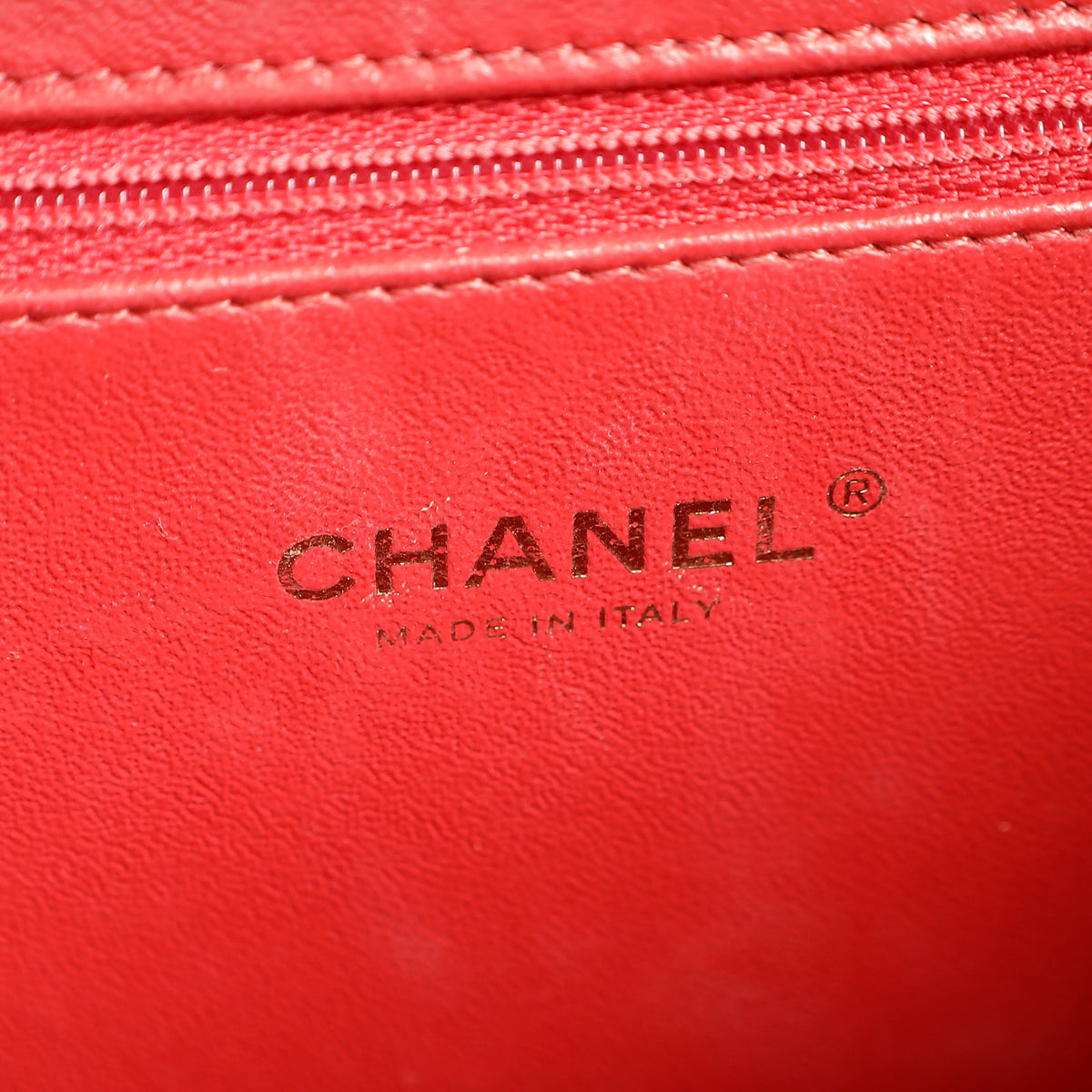 Chanel Red CC Filigree Medium Vanity Bag