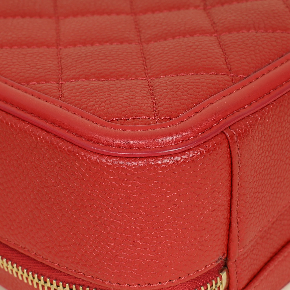 Chanel Red CC Filigree Medium Vanity Bag
