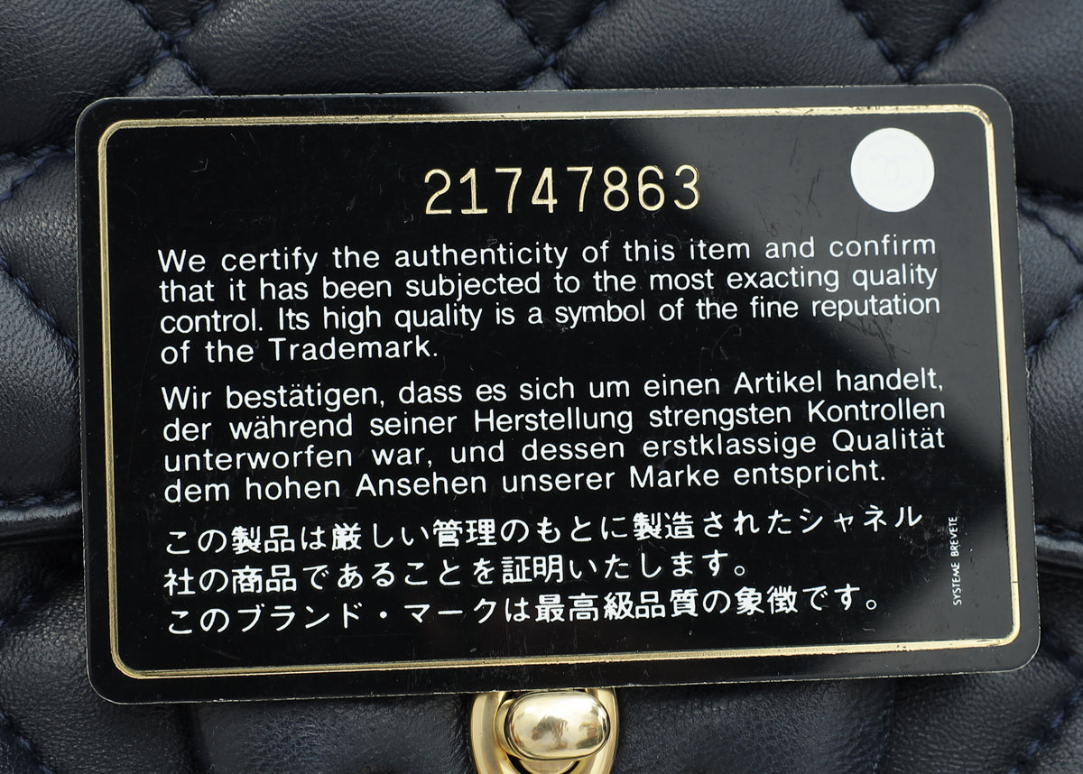 Chanel Navy Blue CC Diana Flap Bag