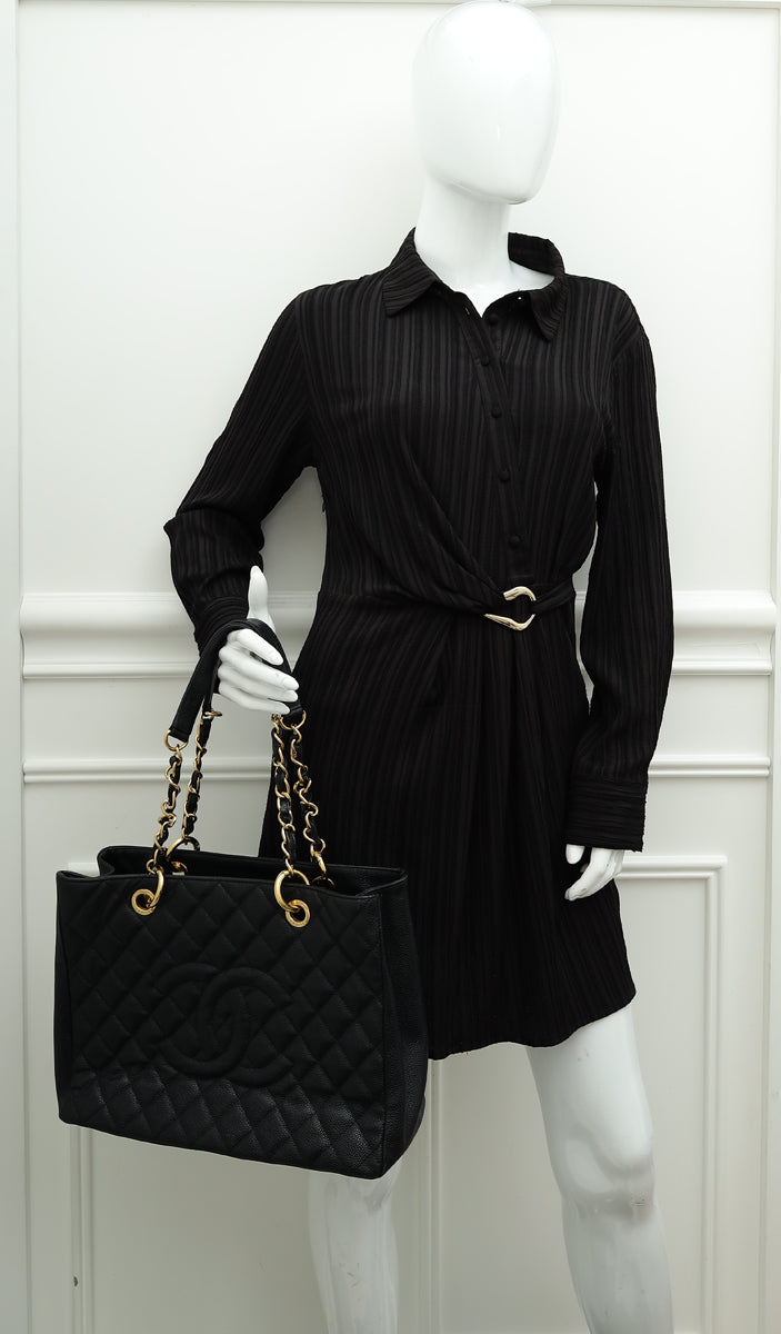 Chanel Black CC GST Medium Tote Bag