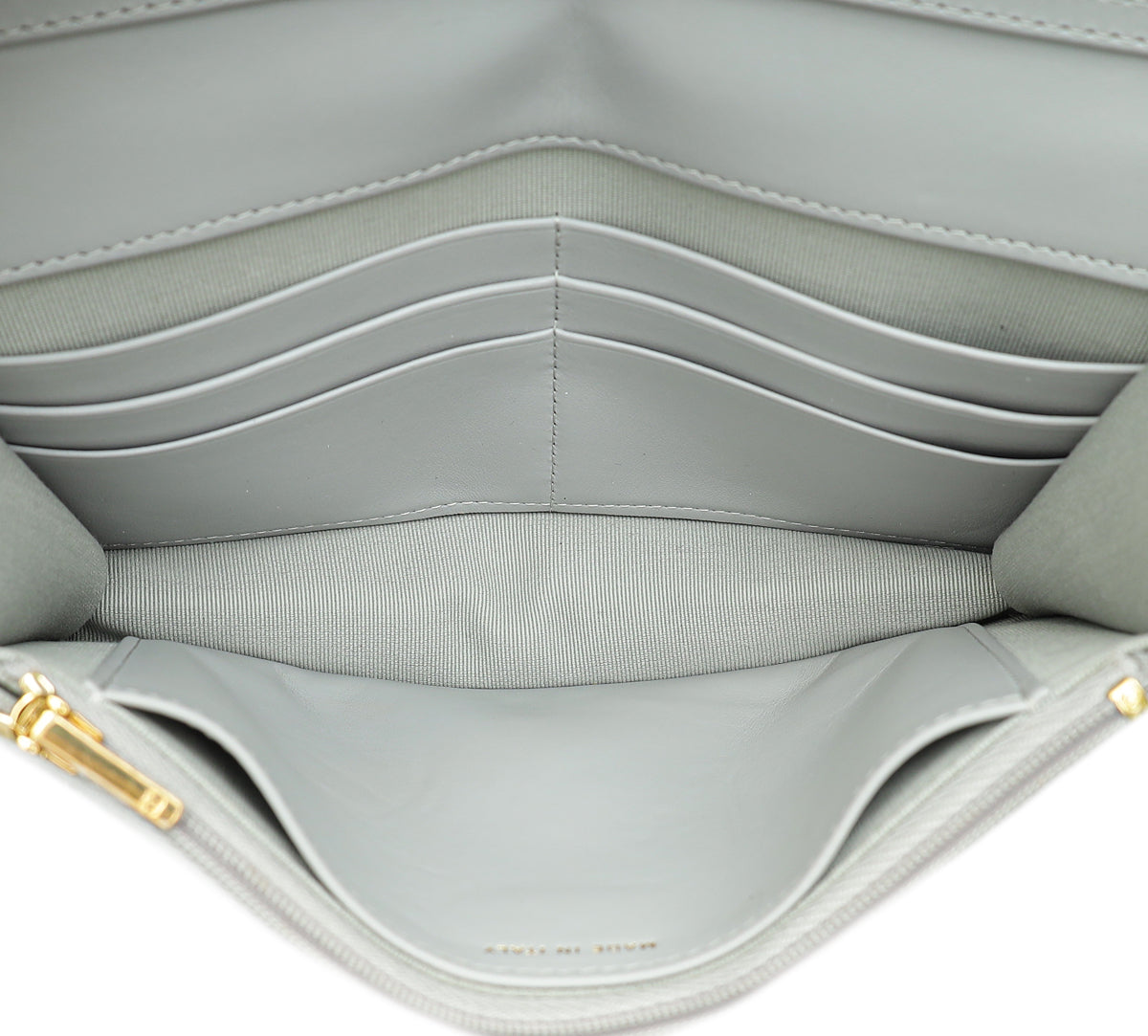 Chanel Grey CC Shiny Wallet On Chain